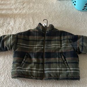 NWT reversible green/plaid coat